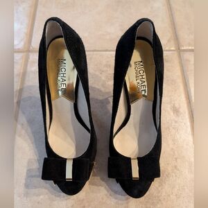 Michael Kors Elegant Black "Delphine" Heels with Bow